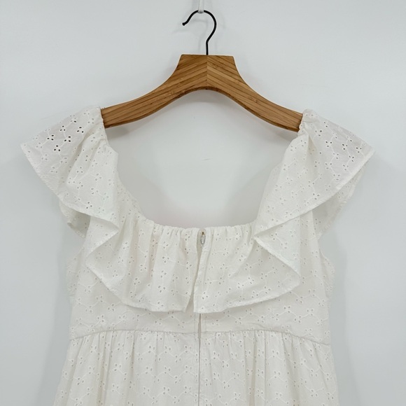 Lilly Pulitzer Emie Babydoll Ruffle Eyelet Dress in White Size 8 - Picture 13 of 14